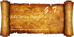 Gábris Teréz névjegykártya